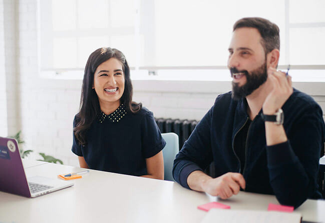 People working at a desk