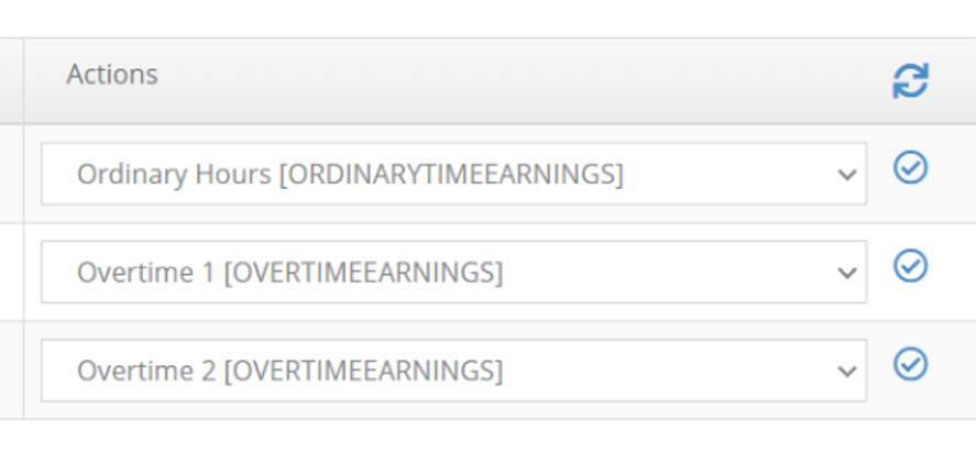 Timecloud + Xero Actions Screen
