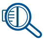Magnifying glass hovering over paper as an icon to represent Reducing Admin time