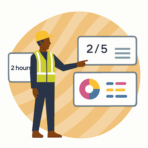 Job Costing Feature Image 2 (1) (1) (1) (1) (1) (1) (1) Job Costing feature images of a manager looking at KPI widgets