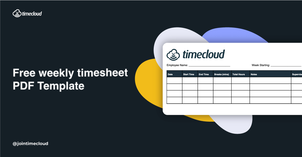 Free pdf template for staff timesheets feature image by Timecloud