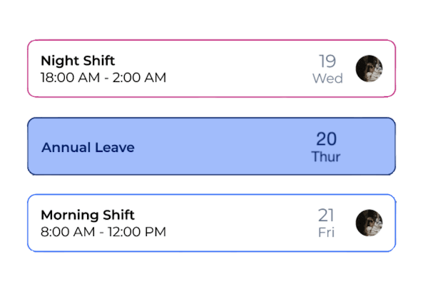 Viewing shifts in the Timecloud mobile app roster