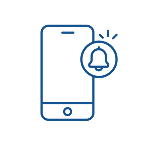 Icon showing mobile notifications within timecloud